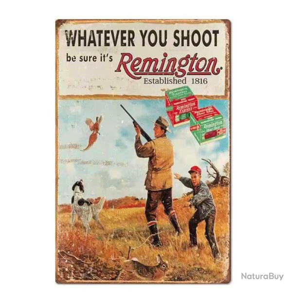 Plaque dcorative mtal Remington Shoot