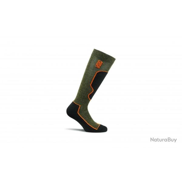 CHAUSSETTES CRISPI CALZA EGO 662 GREEN/ORANGE , T: S (36/39).