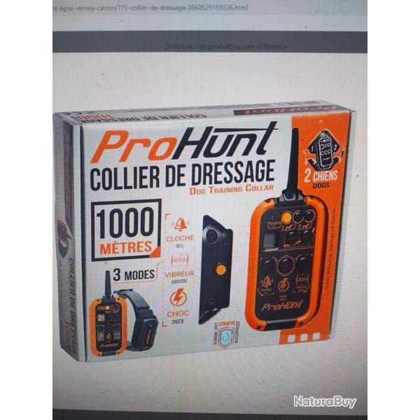 Collier de dressage 1000m pro hunt ligne Verney Carron