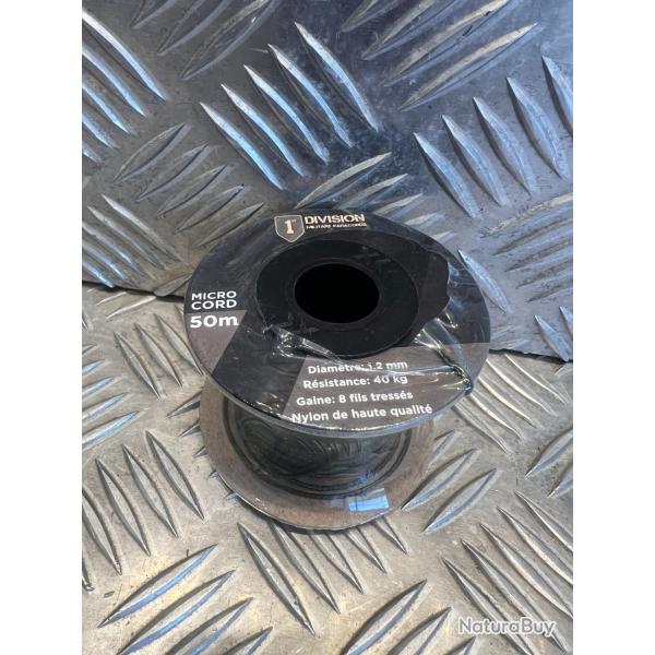 Bobine de 50m de microcord edcx diametre 1,2mm kaki vert division military paracords