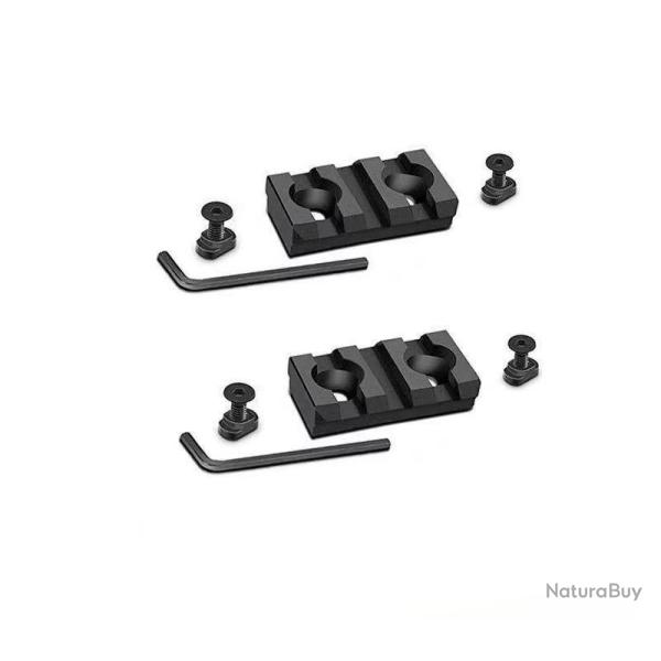 Lot de 2 rails en aluminium anodis� pour montage M-lok 3 fentes