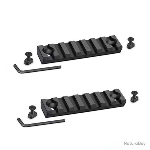 Lot de 2 rails en aluminium anodis� pour montage M-lok 7 fentes