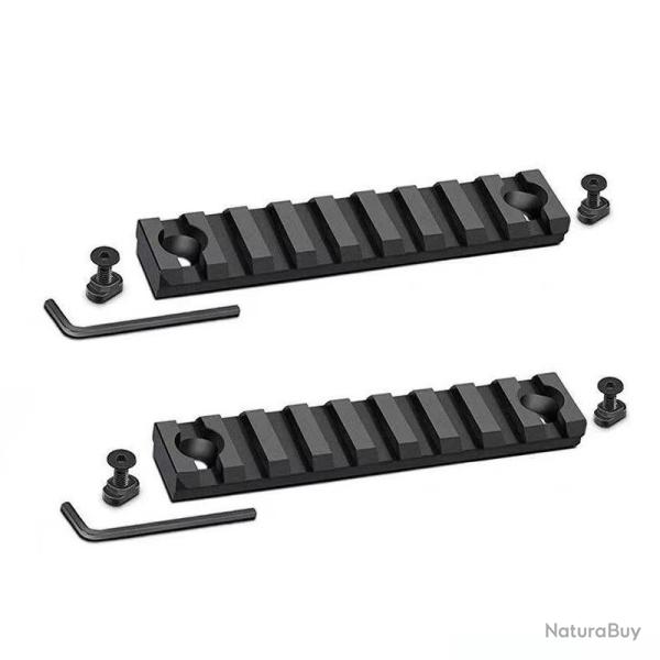Lot de 2 rails en aluminium anodis� pour montage M-lok 9 fentes