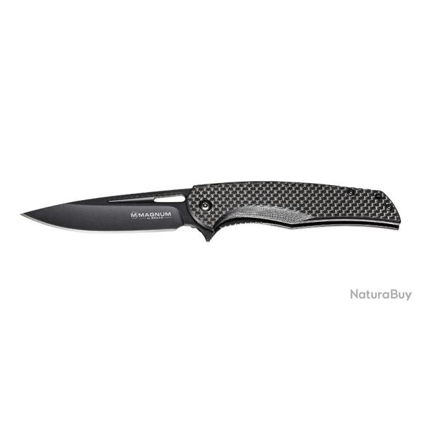 Boker Couteau Black Carbon - Lame 90mm - Manche Fibre de carbone - Clip