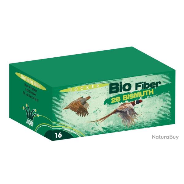 Bo�te de 10 cartouches Jocker BIO Fiber 28 Bismuth CAL 16/67 - Plomb n�4 - Bourre biod�gradable