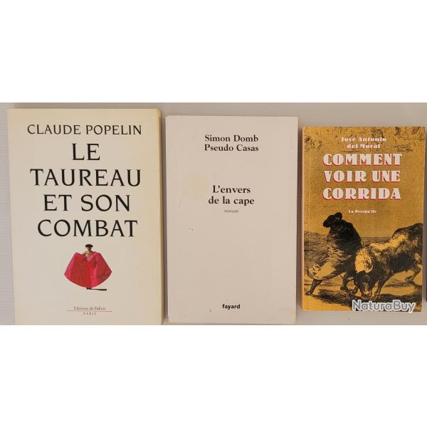 Lot de 3 livres sur la tauromachie- toros- Corrida-