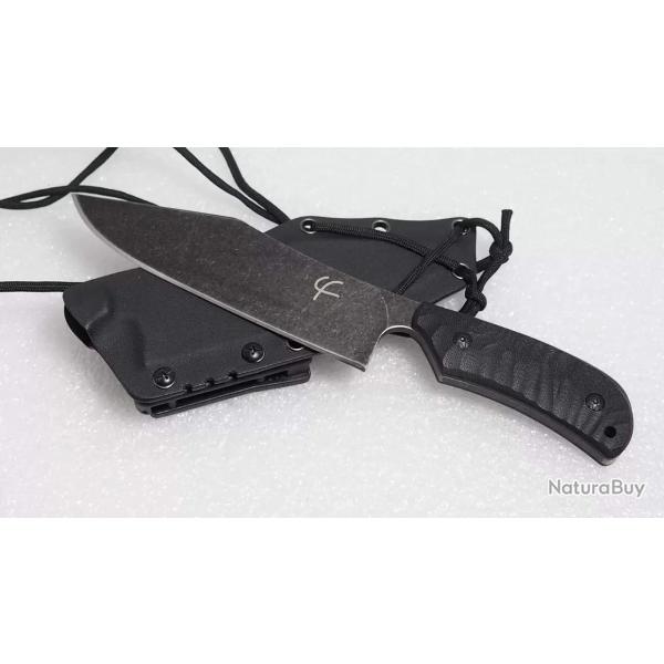 Fred Perrin FP1801 Bowie - Couteau Bowie en 440C avec Manche G10 & �tui Kydex