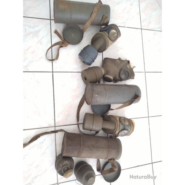 Lot de 3 masques � gas ww2