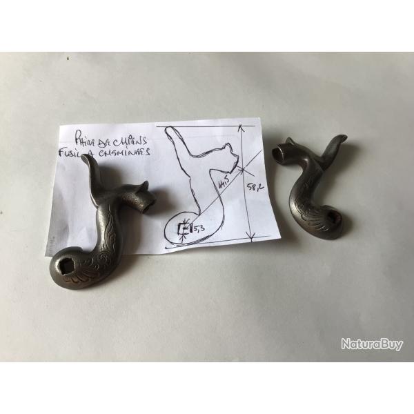 VENDU PAR LE-CUIRASSIER PAIRE DE CHIENS POUR FUSIL � CHEMINEES