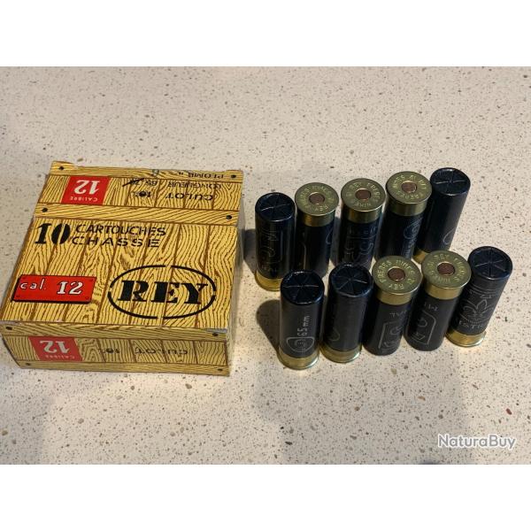 ancienne boite de 10 cartouches Cal 12 TRIDENT REY