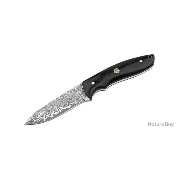 Boker Couteau Vernery Damast Knife - Lame 91mm - Manche Eb�ne - Trou pour dragonne