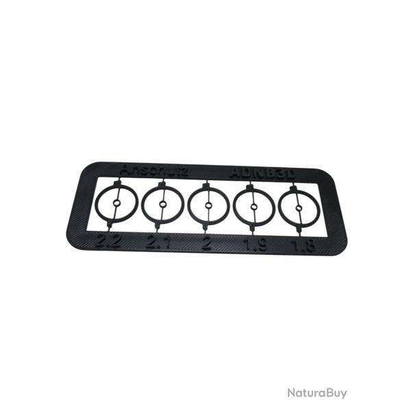 plaquette d'inserts pour guidon Ansch�tz anneau central de 1.8 � 2.2 mm