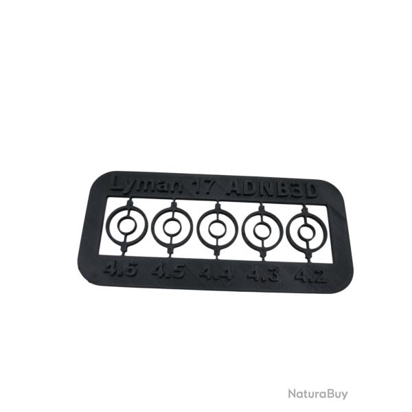 plaquette d'inserts pour guidon LYMAN srie 17 anneau central de 4.2  4.6 mm