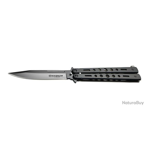 Couteau Boker Balisong All Black - Lame 95mm - Manche Acier