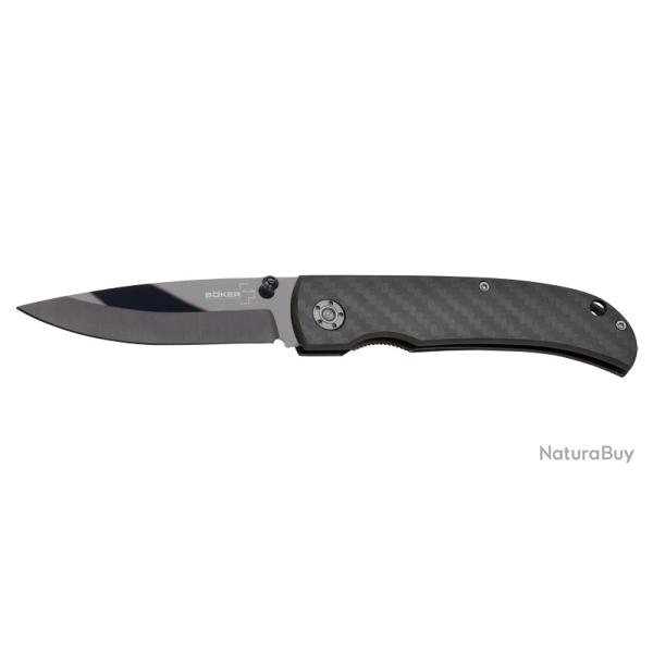 Boker Couteau Anti-Grav - Lame 84mm - Manche Fibre de carbone - Clip
