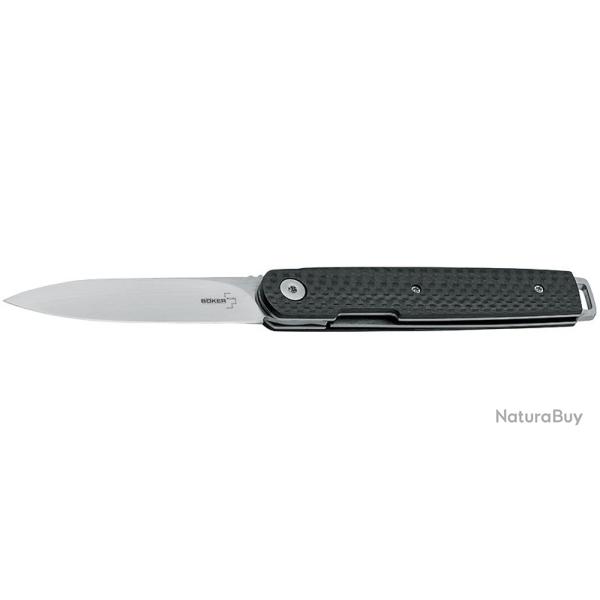 Boker Couteau LRF Carbone - Lame 78mm - Manche Fibre de carbone - Clip