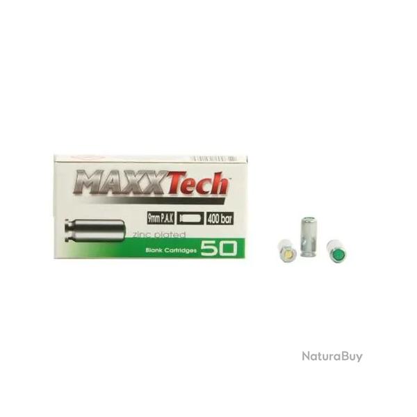 CARTOUCHE MAXX TECH calibre 9MM PAK A BLANC x50
