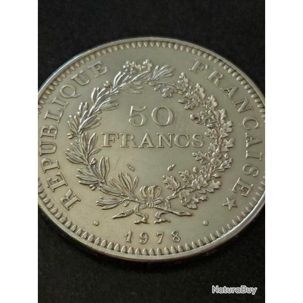 Piece argent 50francs hercule 1978