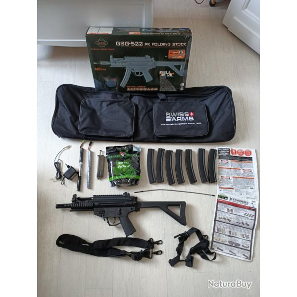 R�plique airsoft :GSG 522 + 7 chargeurs, 2 batteries,  1 housse transport, sachet billes bio entam�