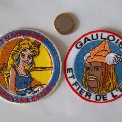 lot 2 &eacute;cussons gaulois patriotique insigne collection
