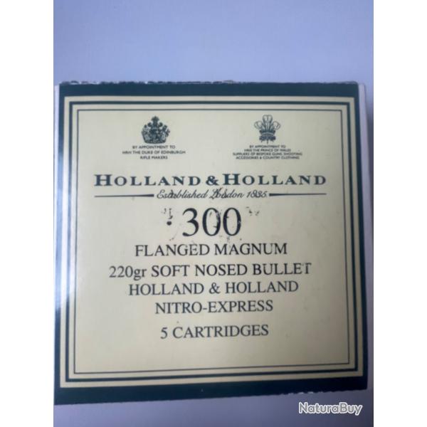 Lot 10 bo�tes de 5 cartouches flanged magnum Holland & Holland 300