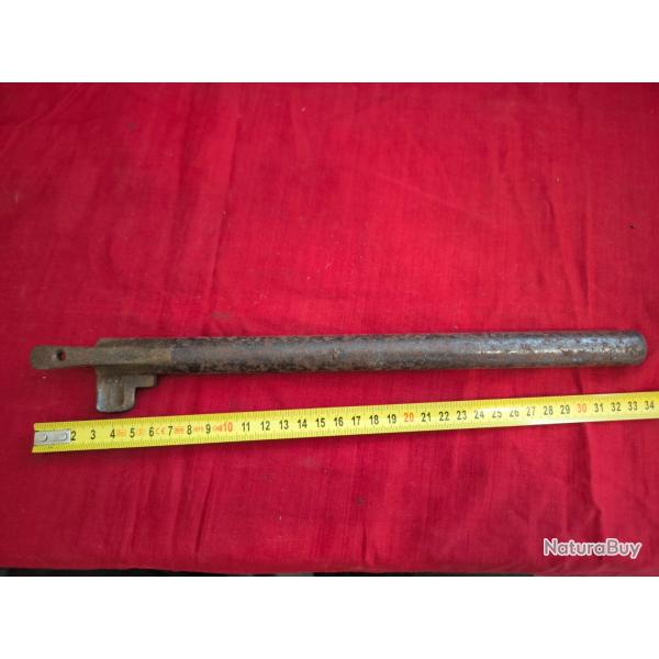 Canon et bassinet fixe pour pistolet � silex.XIX. tube lisse perc� dessous