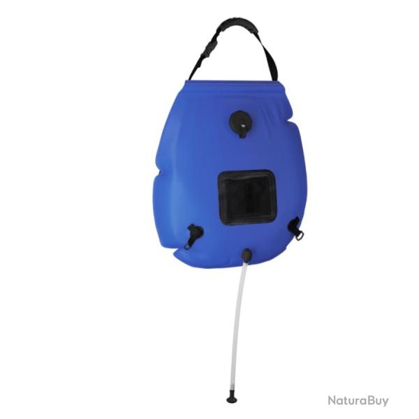 Sac de douche de camping bleu 20 L PVC pratique facile
