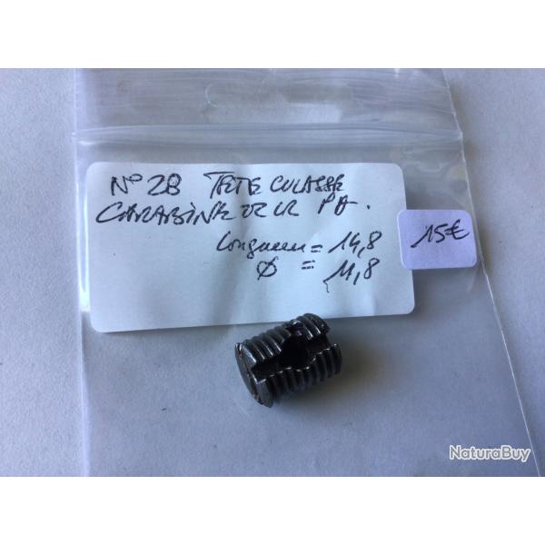 VENDU PAR LE-CUIRASSIER N28 TETE DE CULASSE DE CARABINE MONO COUP CAL 22LR PERCUSSION ANNULAIRE
