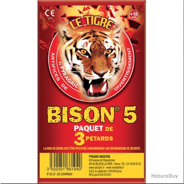 1 PAQUET DE 3 PETARD LE TIGRE BISON N�5