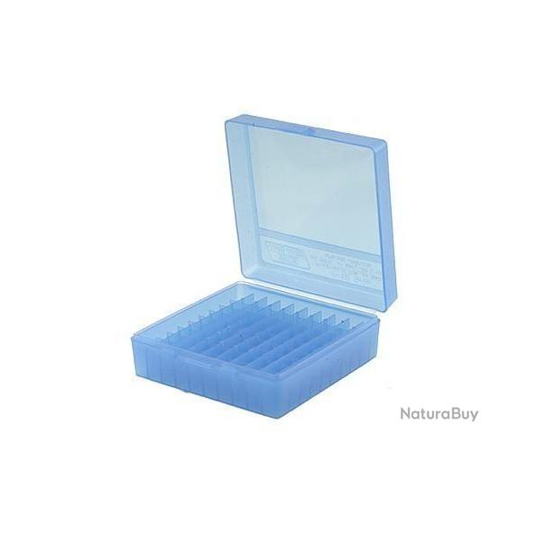 MTM P100-44 Boite � Munitions 41, 44 Magnum, 45 Long Colt Bleu Transparent