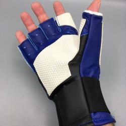 Gant de tir coup&eacute; STARGET pour tireur gaucher Blanc et bleu