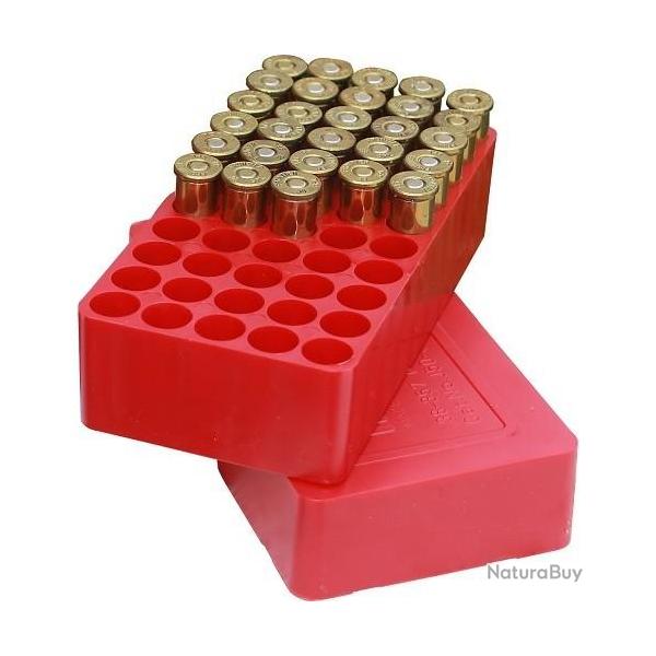 Bo�te de rangement MTM J-50 Rouge pour 50 munitions 38 / 357
