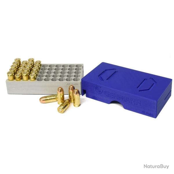 Bo�te de rangement Gehmann pour 50 munitions 45 ACP