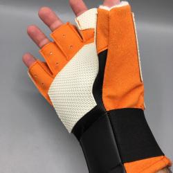 Gant de tir coup&eacute; STARGET Orange Blanc pour tireur Gaucher