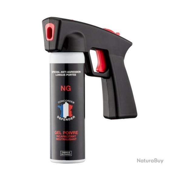 Bombe de d�fense a�rosol gel poivre cs80 100ml CONCORDE DEFENDER nouvelle g�n�ration