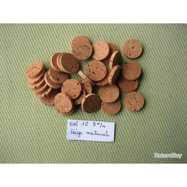 Rares...  Rondelles li�ge naturel �p 3 mm cal 12