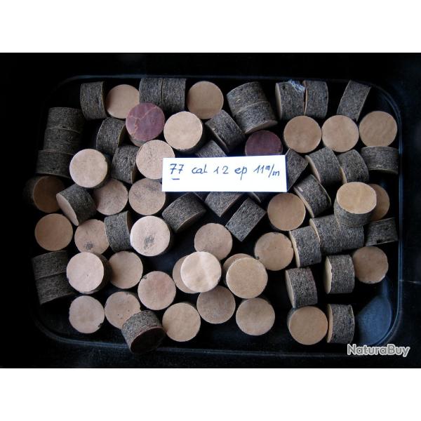 77 bourres feutre sec cal 12 �p 11 mm