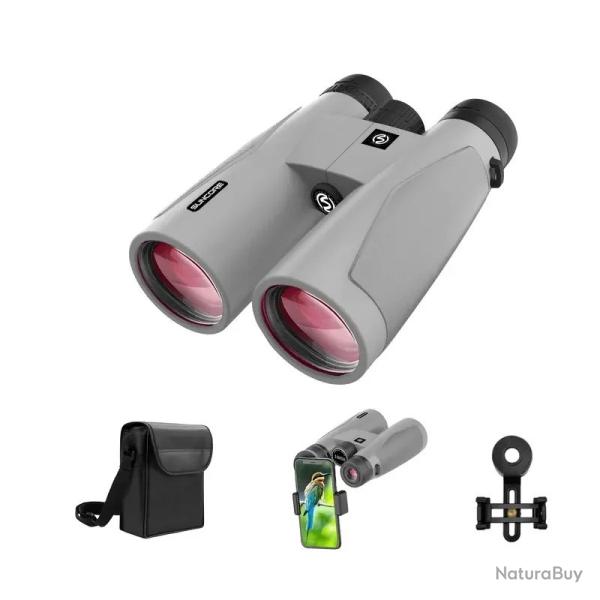 Jumelles 10x50 HD Grand Angle + Adaptateur Smartphone BAK4 FMC Observation Oiseaux Chasse tourisme