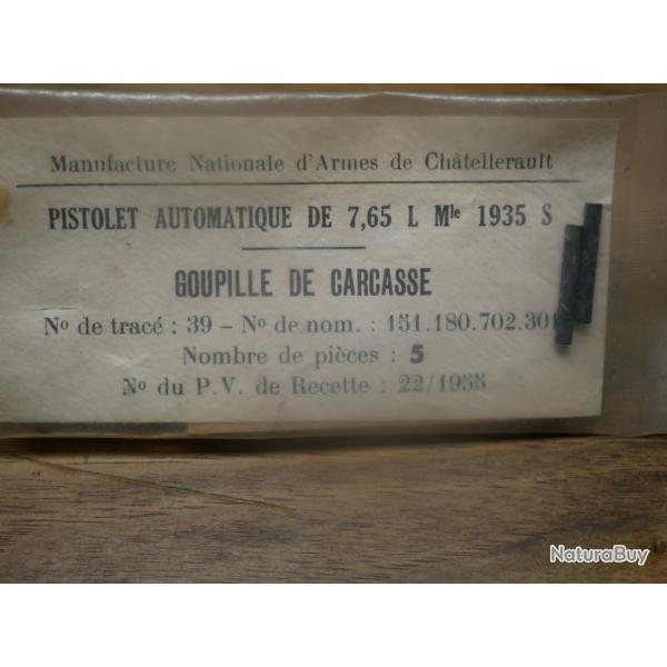 Sachet de 5 goupilles de carcasse de PA 35 S, fabrication Manufacture de Chatellerault