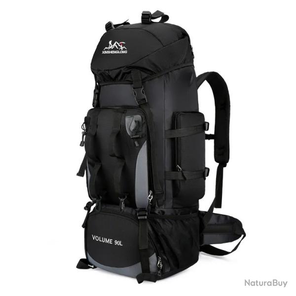 Sac � Dos de Randonn�e 90L Etanche Oxford R�sistant Trekking Camping Escalade Voyage Plein Air Noir