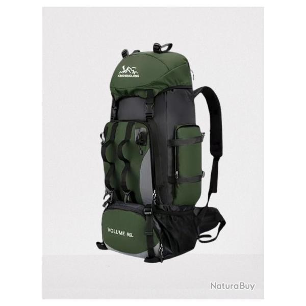 Sac � Dos de Randonn�e 90L Etanche Oxford R�sistant Trekking Camping Escalade Voyage Plein Air Vert