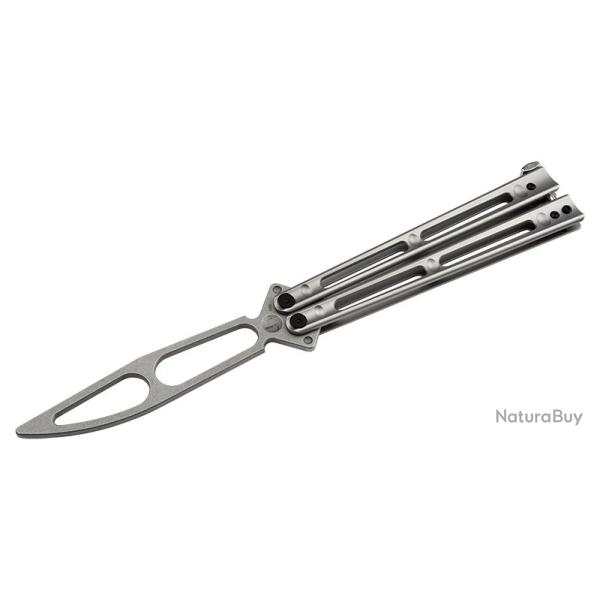 Boker Couteau Papillon Trainer - Lame 114mm - Manche Acier - Etui Nylon