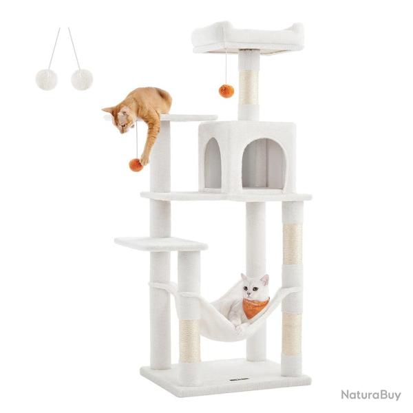 Arbre � chat hamac tour de jeux 143 cm gris clair 12_0003851