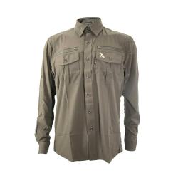 Chemise PROHUNT antitic kaki manches longues stretch 4 poches