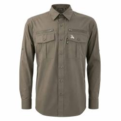 Chemise PROHUNT antitic kaki manches longues stretch 4 poches