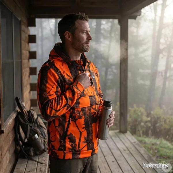 Sweatshirt � capuche Percussion Blaze Black micro polaire