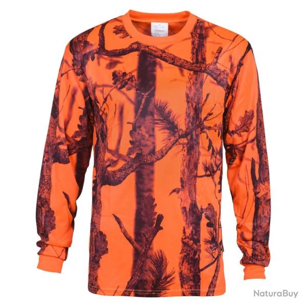 T shirt Ghost Camo Manches Longues 100 Polyester Col Rond