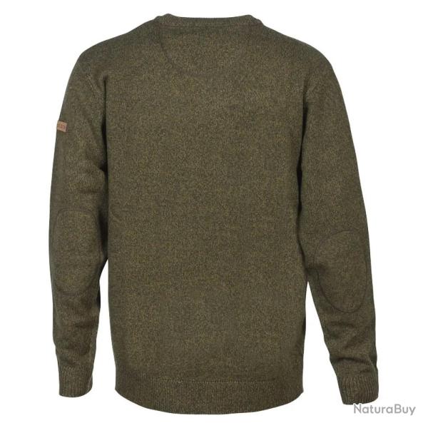 Pull col V kaki 70 acrylique 30 laine Maille douce mixte