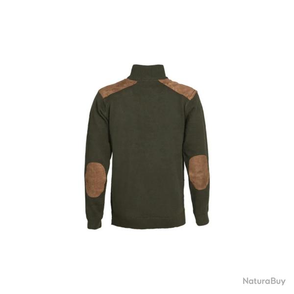 Pull Fox Col Zipp� Marron Acrylique Laine Empi�cements Su�dine 3XL