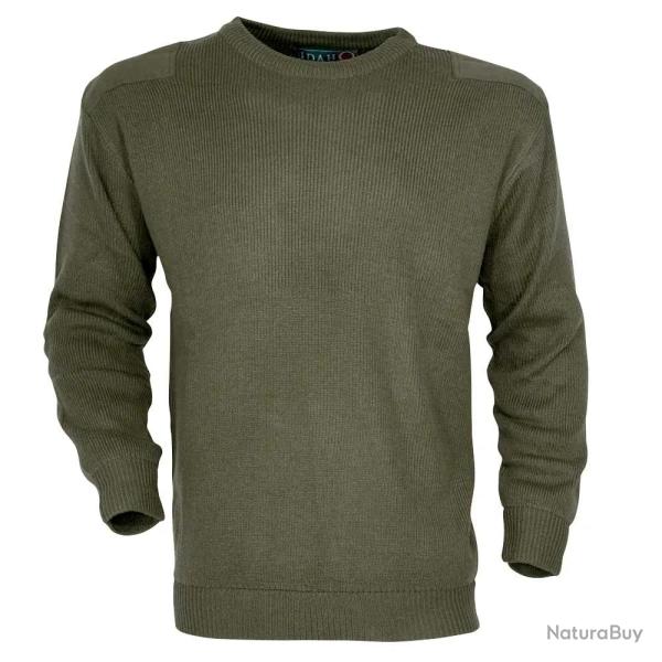Pull Commando Kaki 100 Acrylique Col Rond Renforts �paules